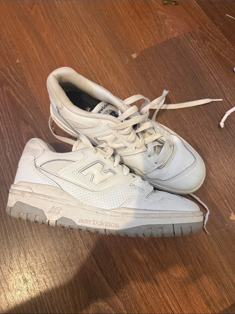 New Balance White Women's Leather Sneakers
